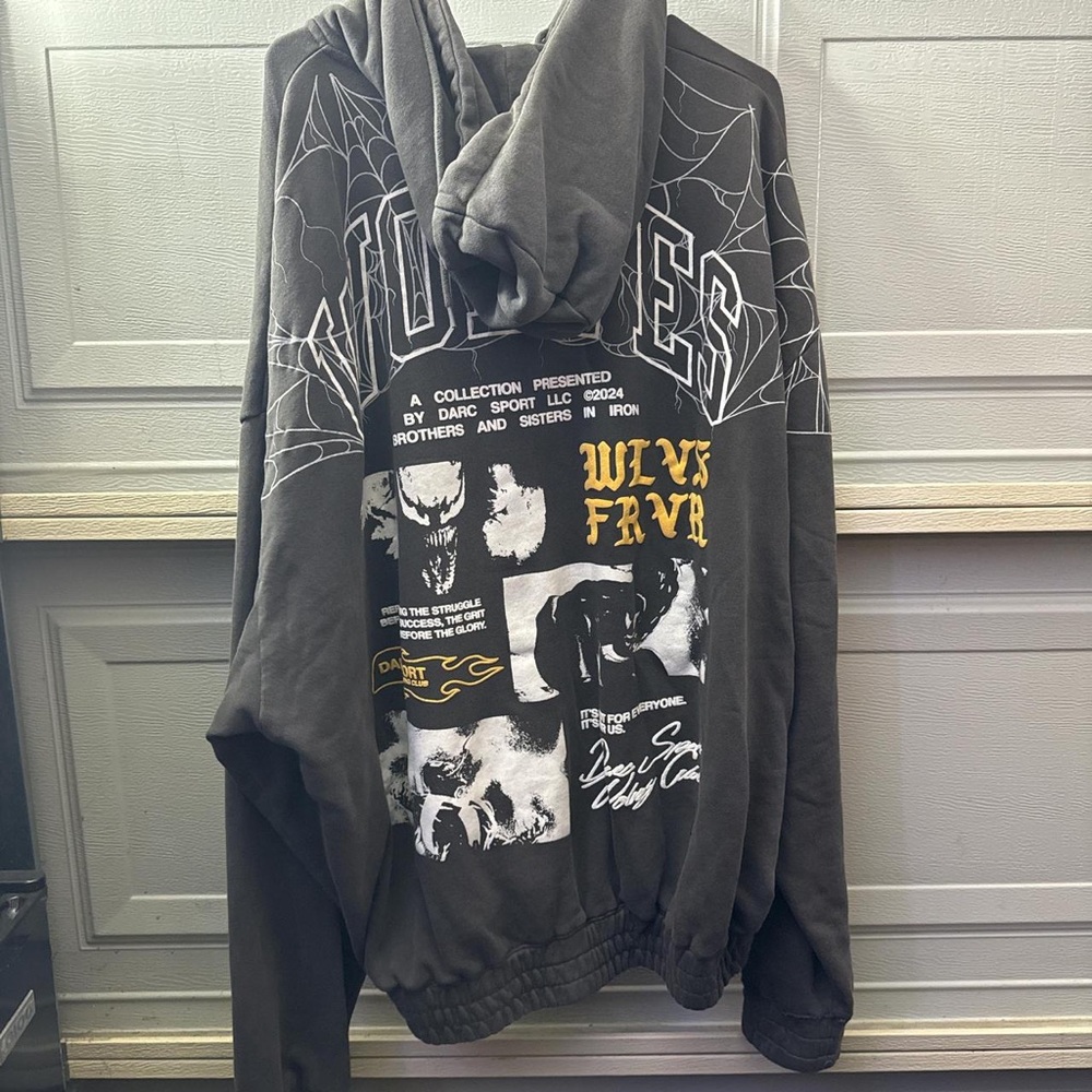 Darc Sport x Venom Bold Gray and Yellow Graphic Sweater